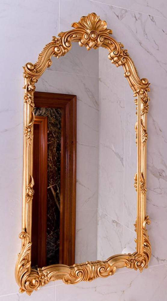 Casa Padrino Luxus Barock Spiegel Gold H. 111 cm - Prunkvoller Barockstil Wandspiegel - Made in Italy Bild 1