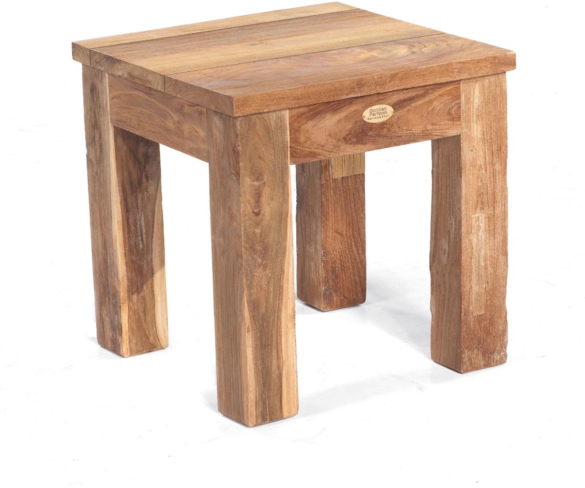 Sonnenpartner Hocker Charleston 45x45 cm Teakholz Old Teak Sitzhocker Fußhocker Bild 1