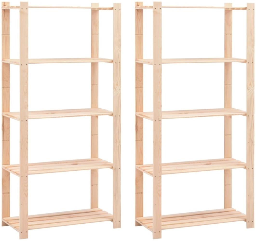vidaXL Regale 5 Böden 2 Stk. 80×38×170 cm Kiefer Massivholz 250 kg 3051113 Bild 1