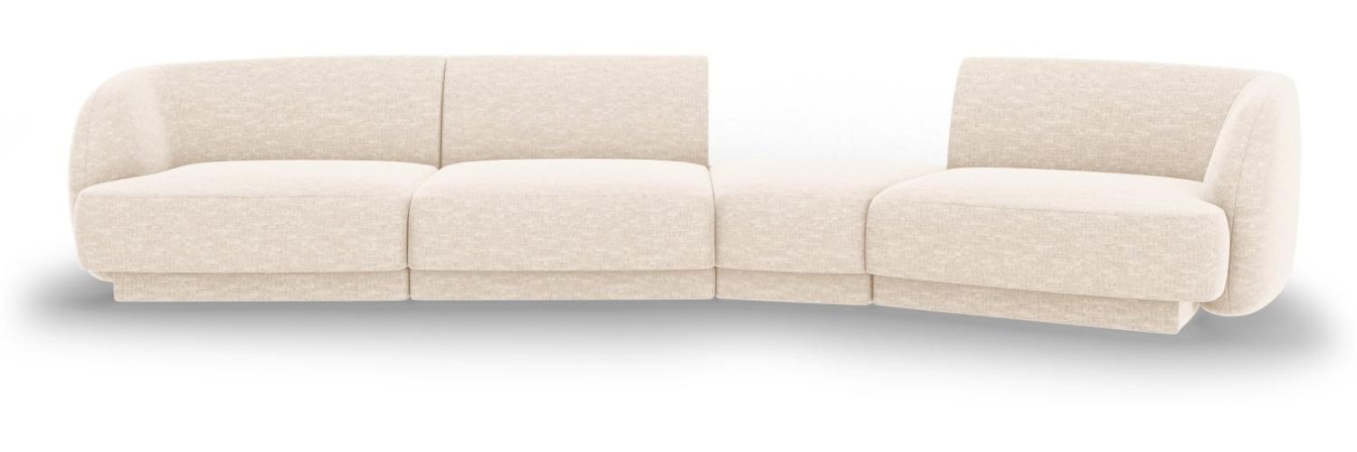 Micadoni Modulares Sofa Miley 4-Sitzer Rechts Chenille Helles Beige Bild 1