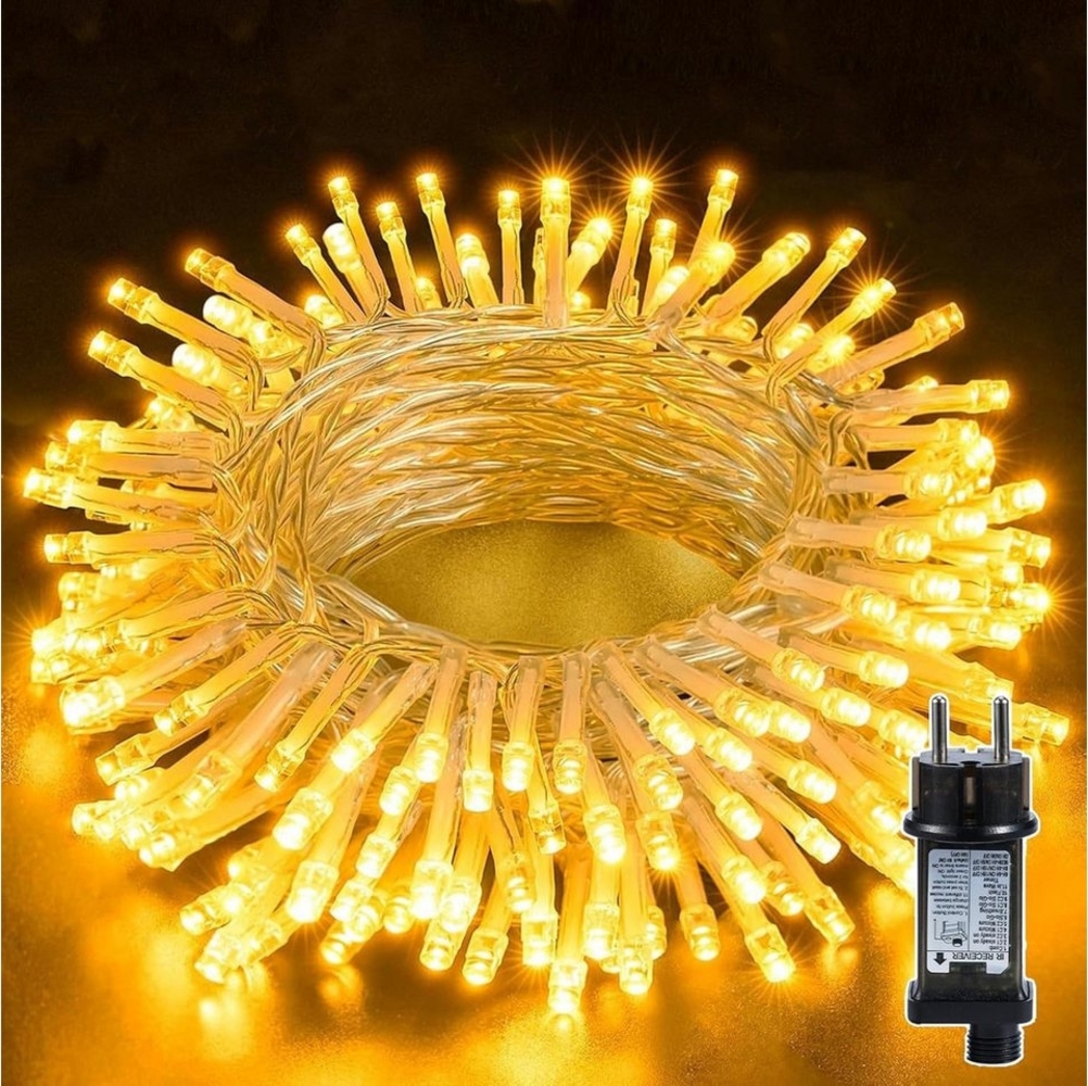 Quntis LED-Lichterkette 10-100M lichterkette weihnachtsbaum, weihnachtsdeko Innen/Außen, 8 Modi, mit Stecker, Weihnachtsbaum Deko für Weihnachten, Transparent Bild 1