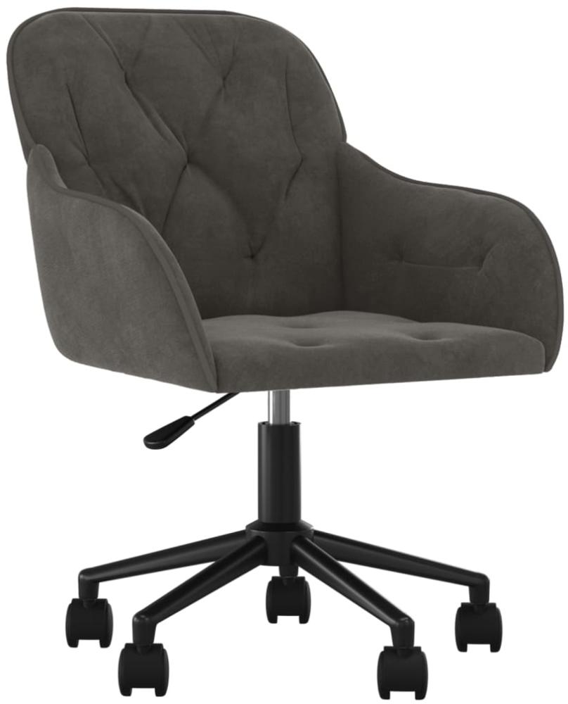 Bürostuhl Drehbar Dunkelgrau Samt, 78 x 61 x 56 cm Bild 1
