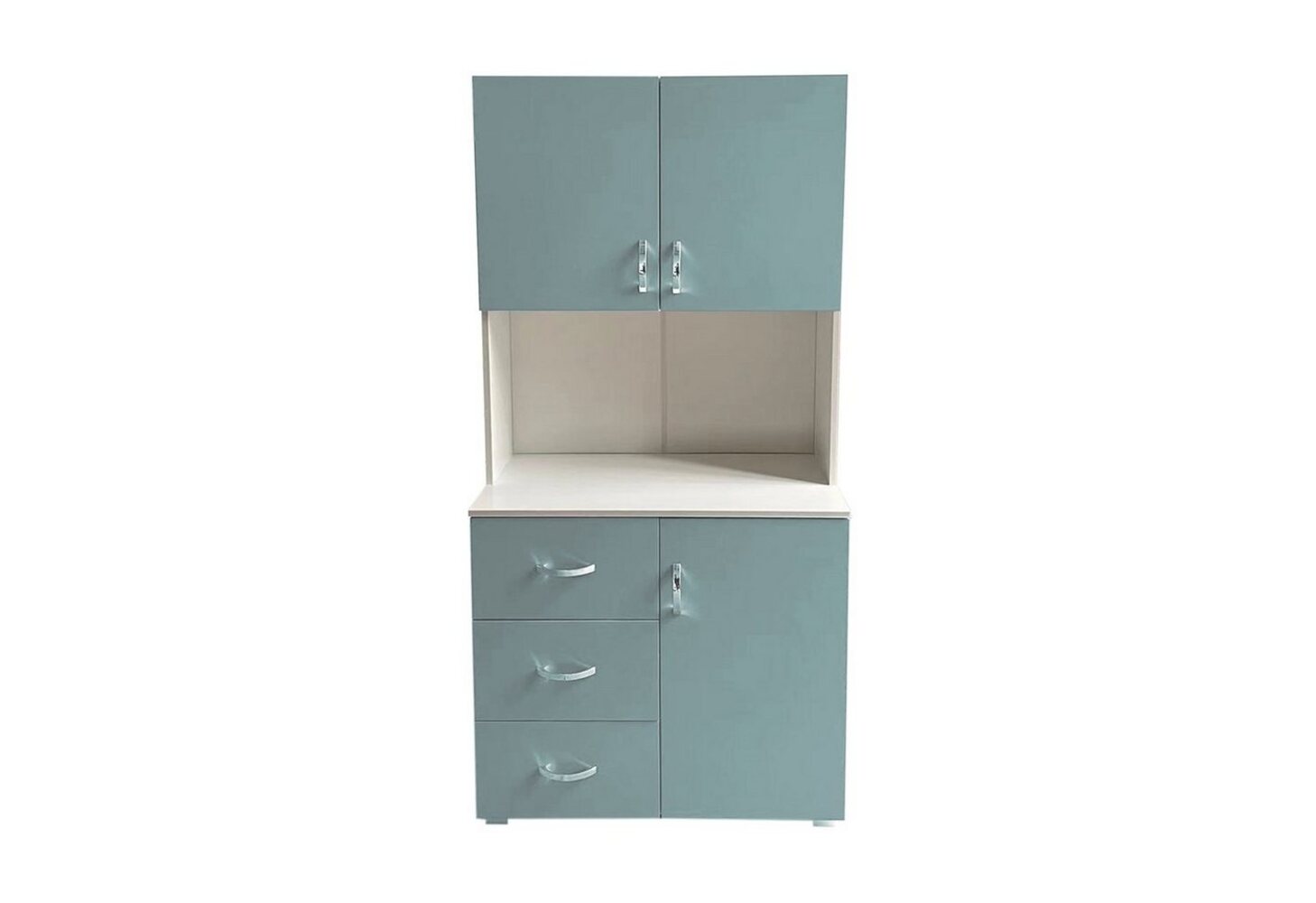 HTI-Living Küchenbuffet Küchenschrank Blanca Hellblau Weiß (Stück, 1-St, 1 Schrank) Küchenbuffet 6 Regalfächer 3 Schubladen Bild 1