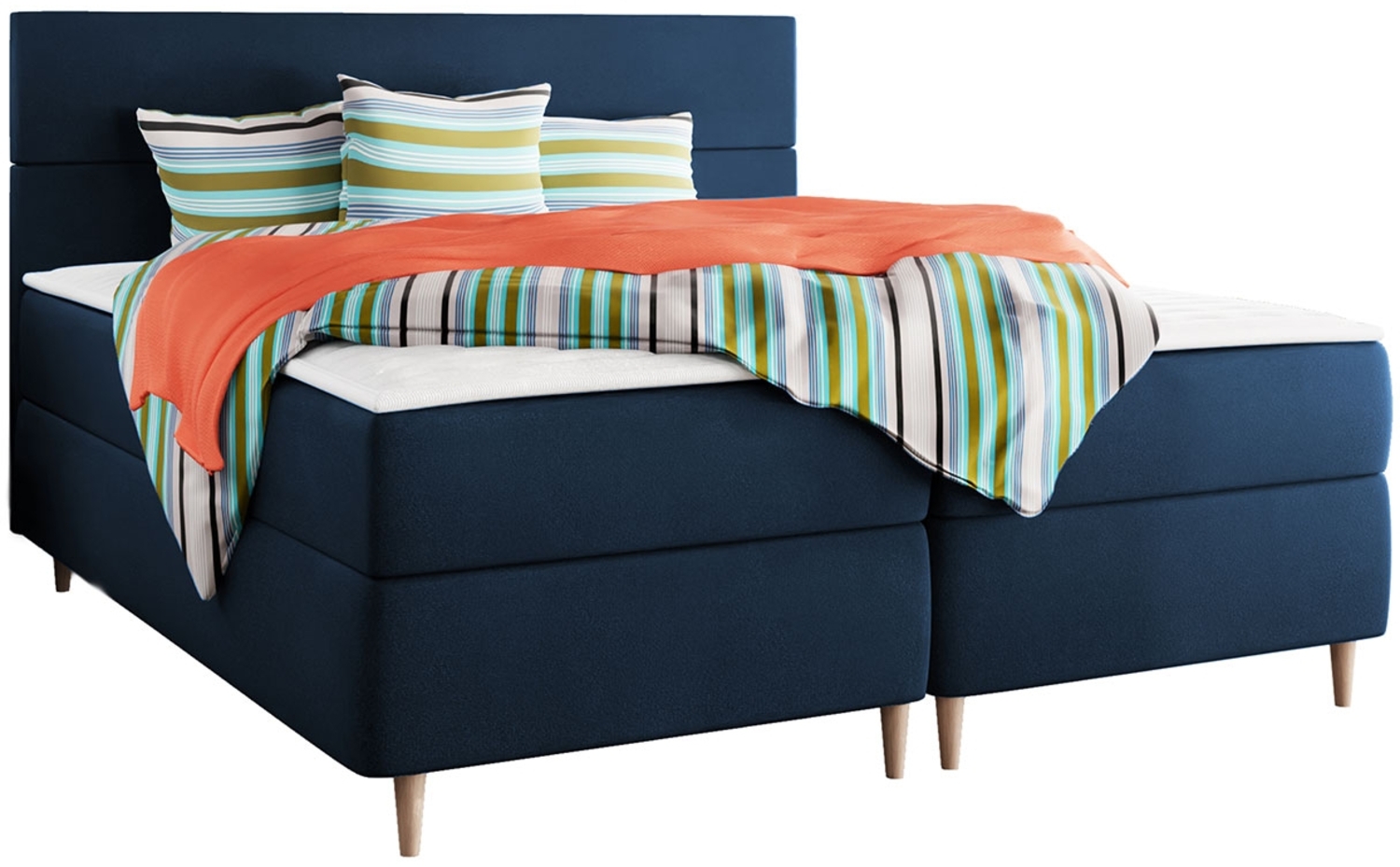 Boxspringbett Namiro, Blau, 140x200 cm Bild 1