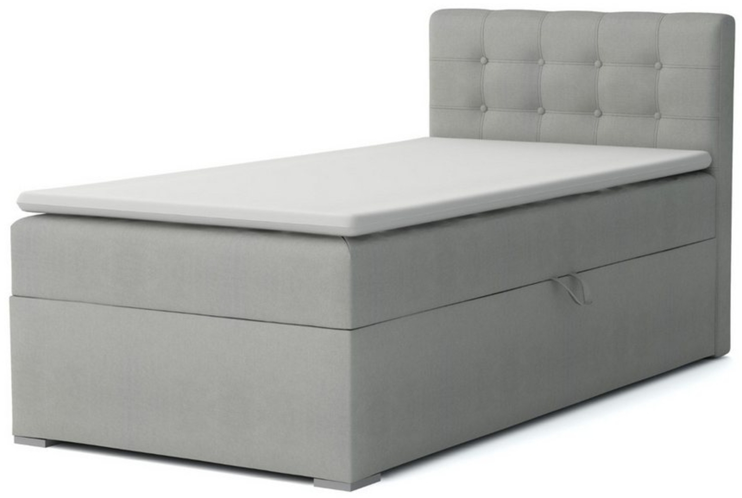 Deine Möbel 24 Boxspringbett JUNG 3 Polsterbett Jungendbett inkl. Matratzen H3 / H4 inkl. Topper (Boxbett für Jugendliche Creme Grau Beige Hellgrau Dunkegrau Anthrazit Schwarz, 3-St, Bonellfederkernmatratze H3 Taschenfederkernmatratze H4), 90x200 100x2... Bild 1