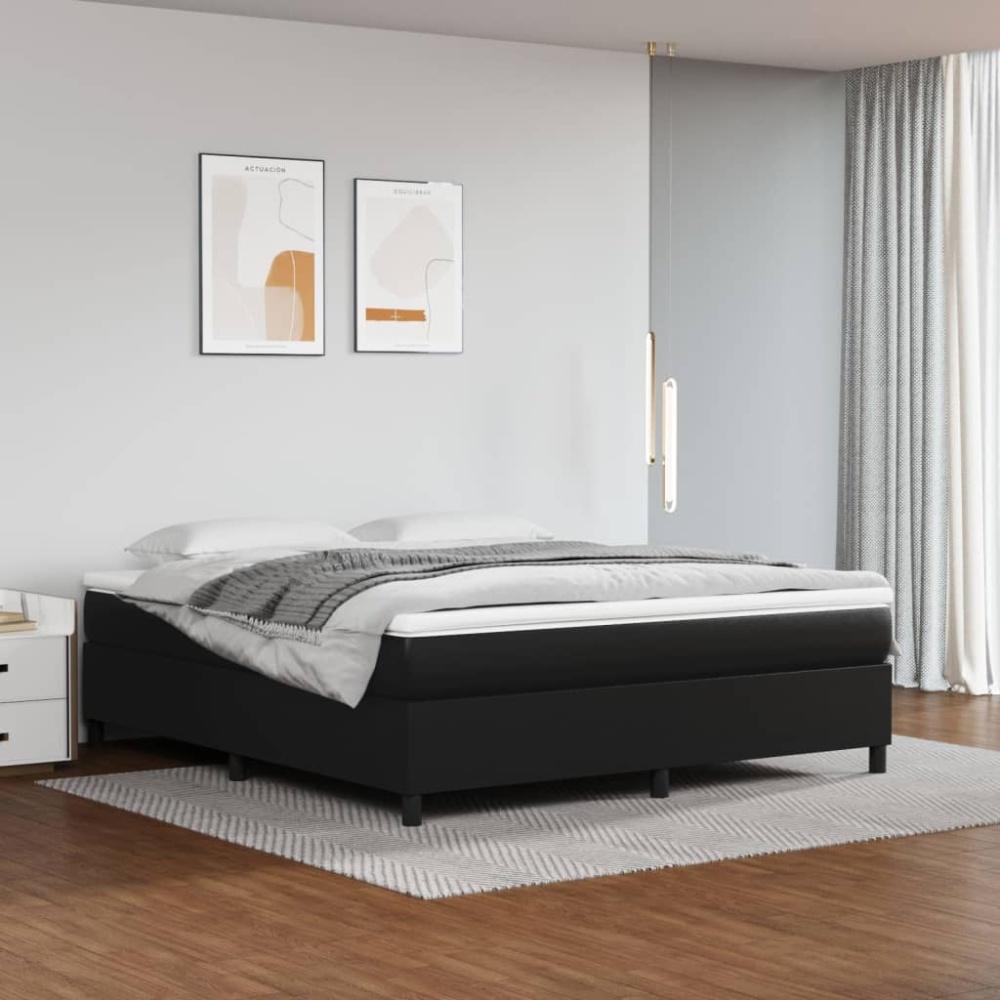 vidaXL Boxspringbett mit Matratze Schwarz 160x200 cm Kunstleder 3144614 Bild 1