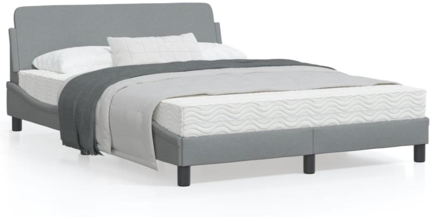 vidaXL Bettgestell "Dover" Hellgrau 140x200 cm Stoff 373185 Bild 1