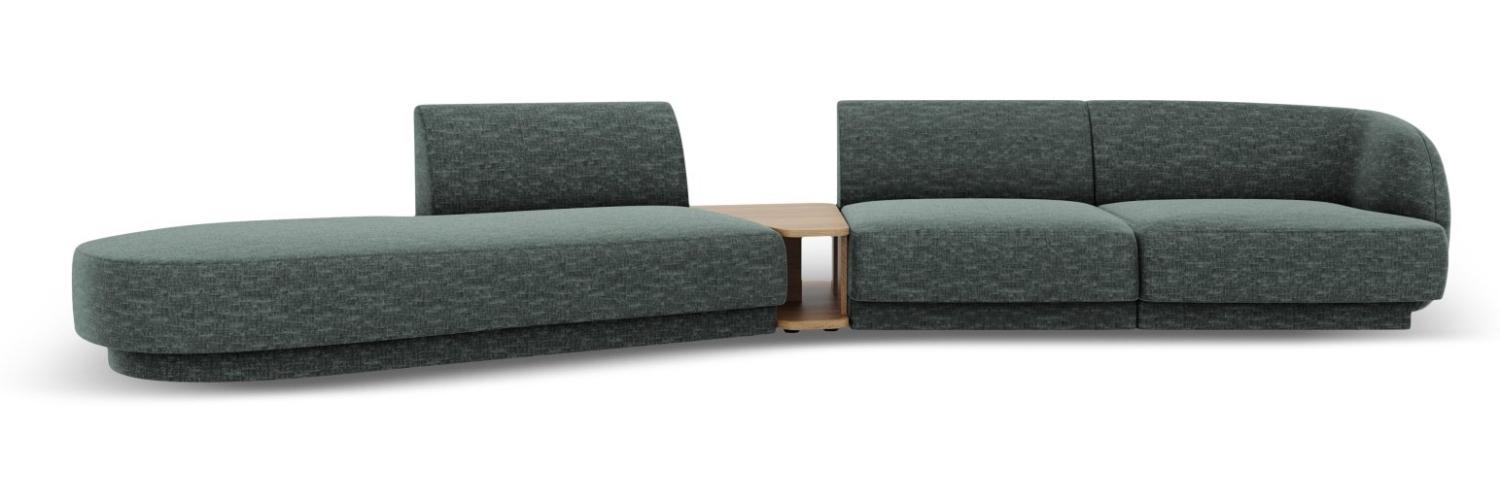 Micadoni Modulares Sofa Miley 4-Sitzer mit 1 Armlehne Links Chenille Petrol Bild 1