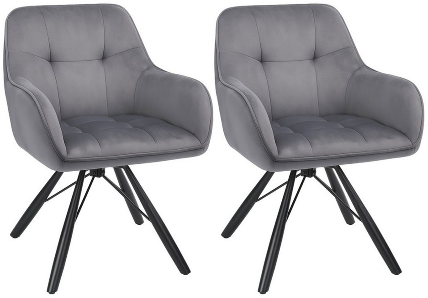 oyajia Polsterstuhl Esszimmerstühle drehbar mit Armlehnen (2 St), 360 Grad Drehfunktion, Samtpolsterung Bild 1