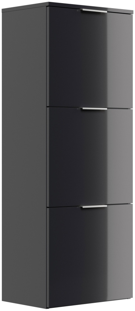 Schuhschrank Domus-L 3 Klappen 12 Paar Schuhe lackiert Grafit Hgl : Grafit hochglanz Bild 1