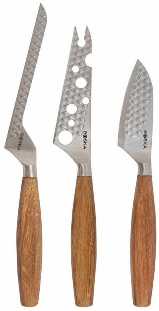 Boska Käsemesser-Set Oslo+ 3-tlg, Edelstahl, Eichenholz, Silberfarben, Braun, 320365 Bild 1