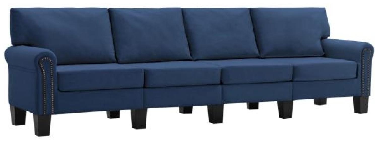 vidaXL 4-Sitzer-Sofa Blau Stoff Bild 1