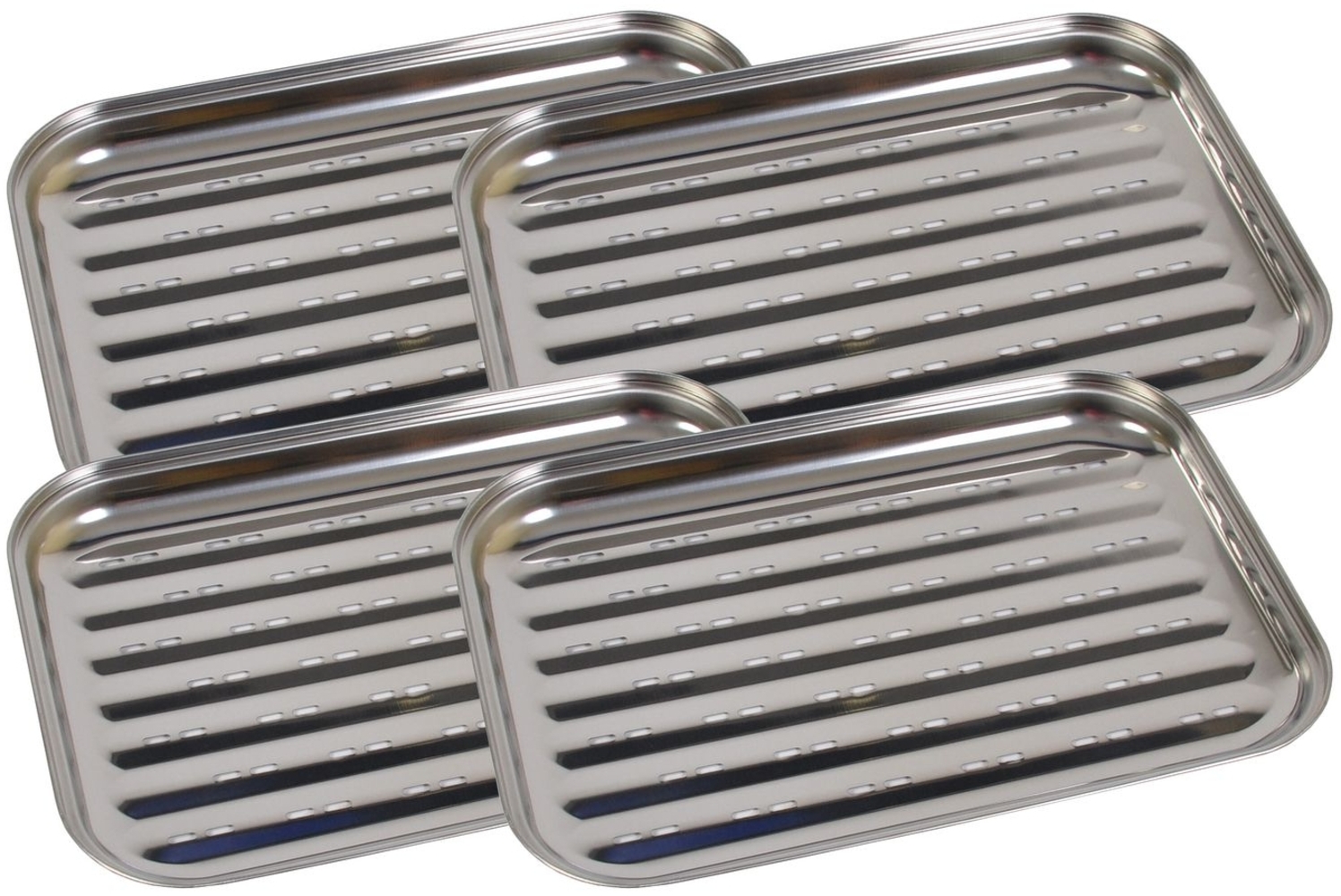 4x Edelstahl Grillschale 35x24 cm Bild 1