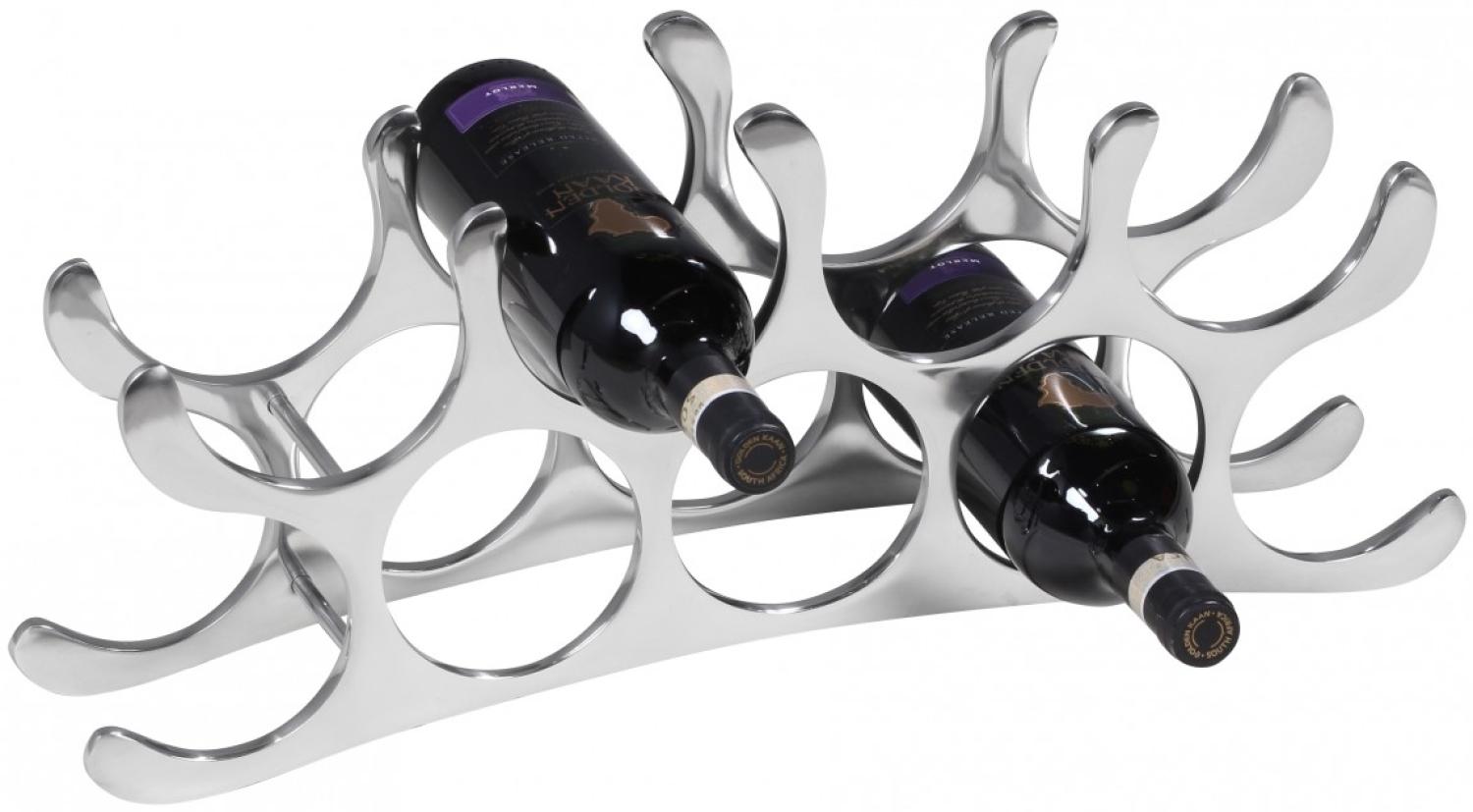 Kadima Design Modernes Weinregal aus Metall, Kapazität für 9 Flaschen, in silberner Farbe, handgefertigt, stabil und dekorativ. 55x12x20 cm Bild 1