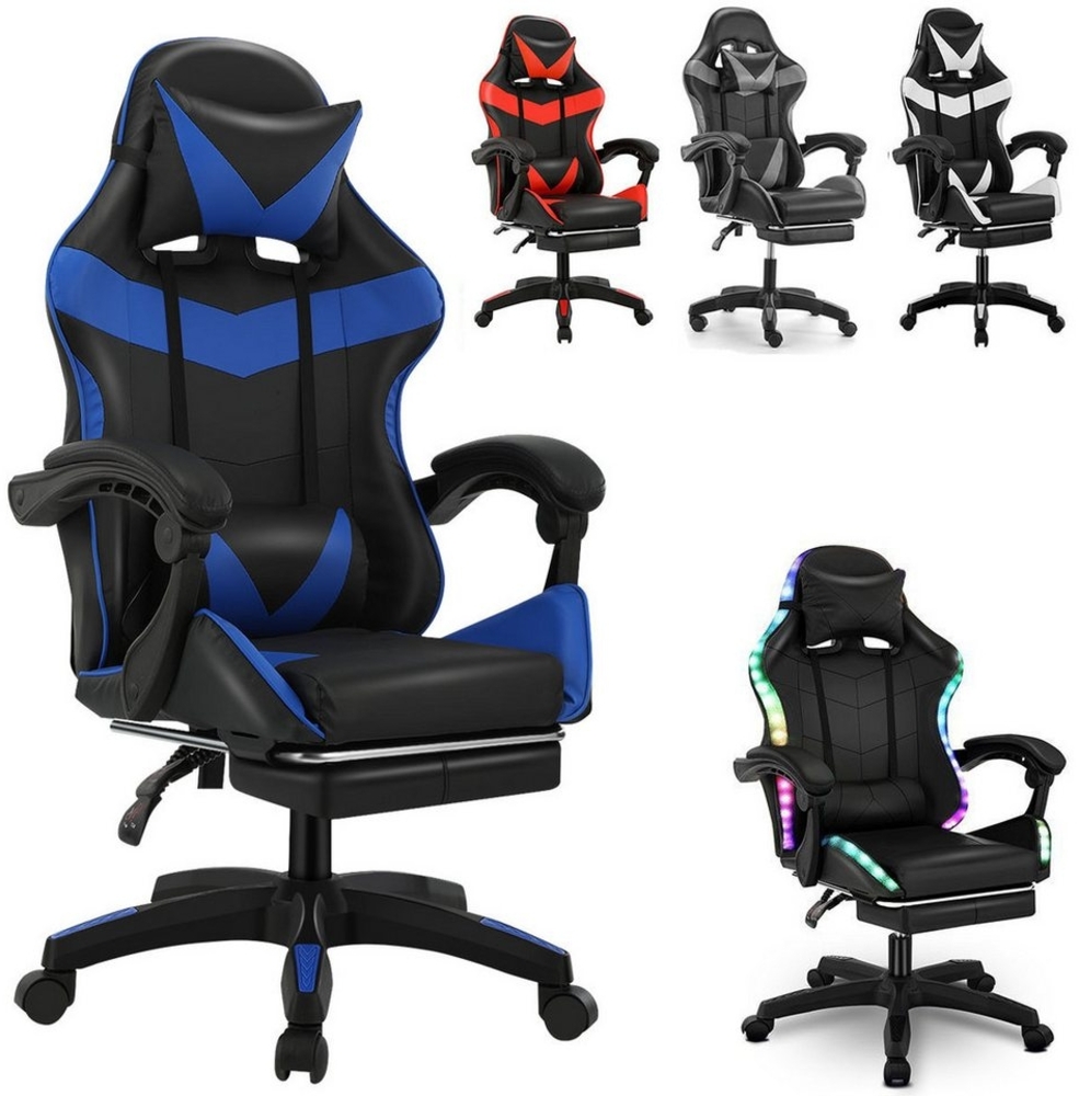 oyajia Gaming Chair Gaming Stuhl Bürostuhl Ergonomisch, Kopfkisse, Lendenkissen,Fußstütze, Verstellbare Rückenlehne Gaming Chair,Gaming Stuhl 130kg Belastbarket Bild 1