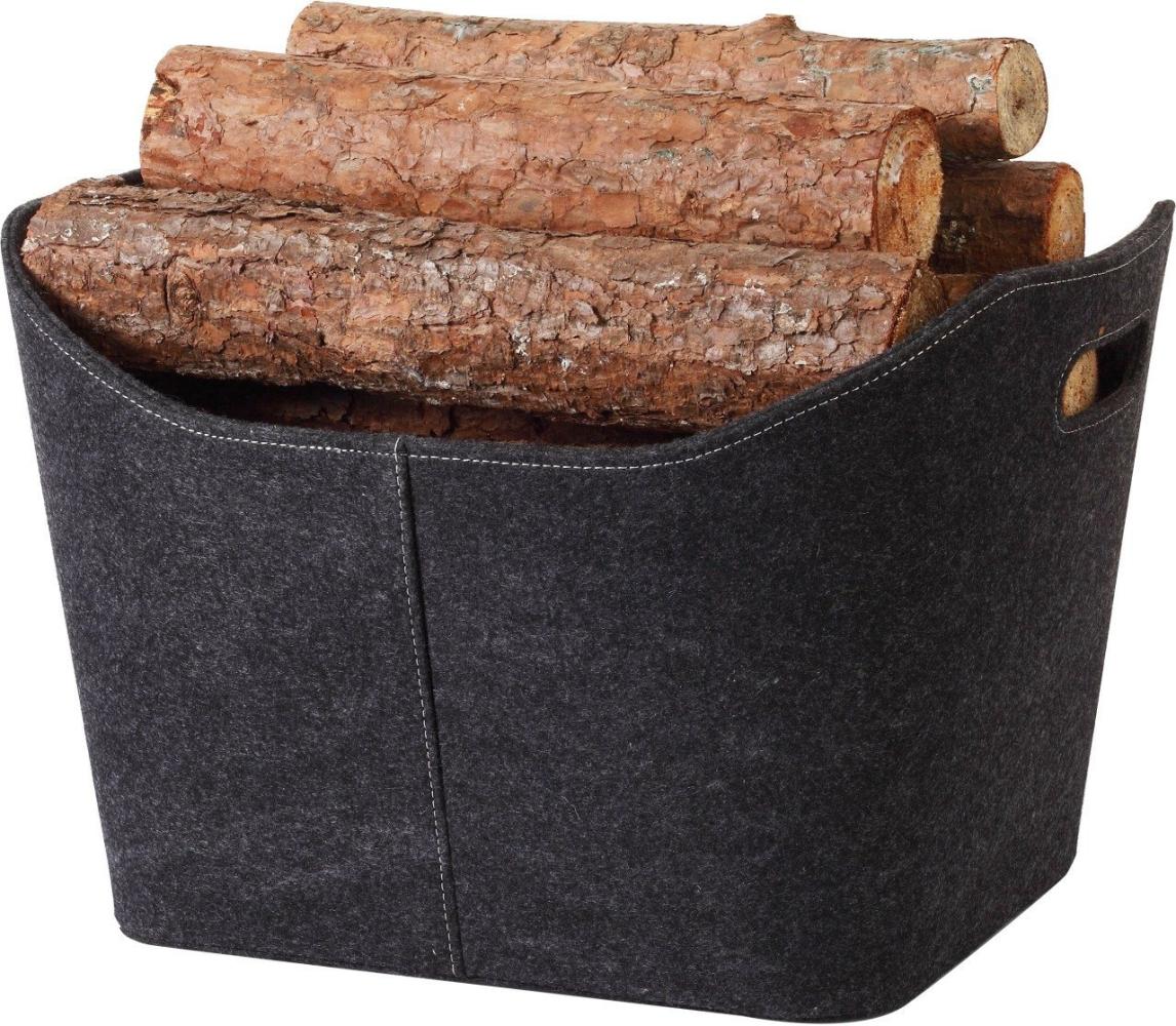 TrendLine Holzkorb Filz Kaminholzkorb Brennholzkorb Feuerholzkorb Allzweckkorb Bild 1