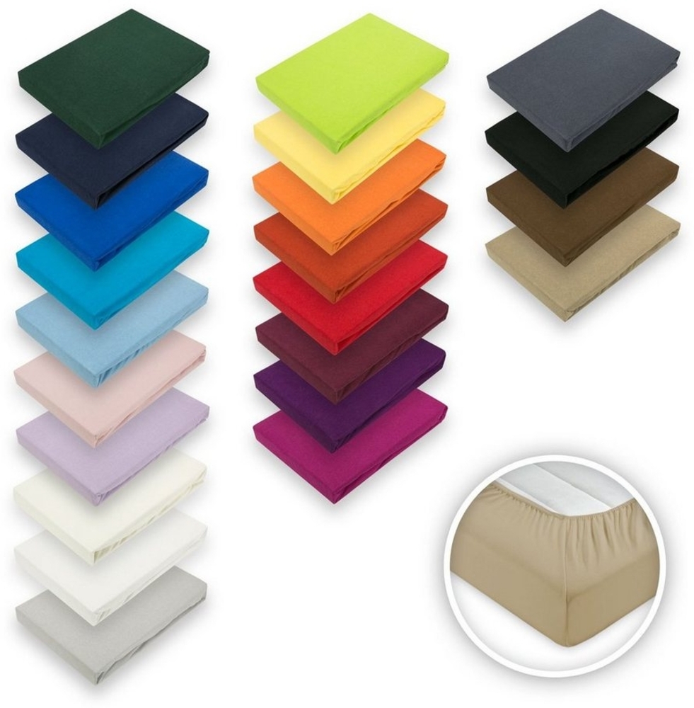 Microfaser Marke Spannbettlaken 180 - 200 x 200-220 cm + 40 cm Weiß Bild 1