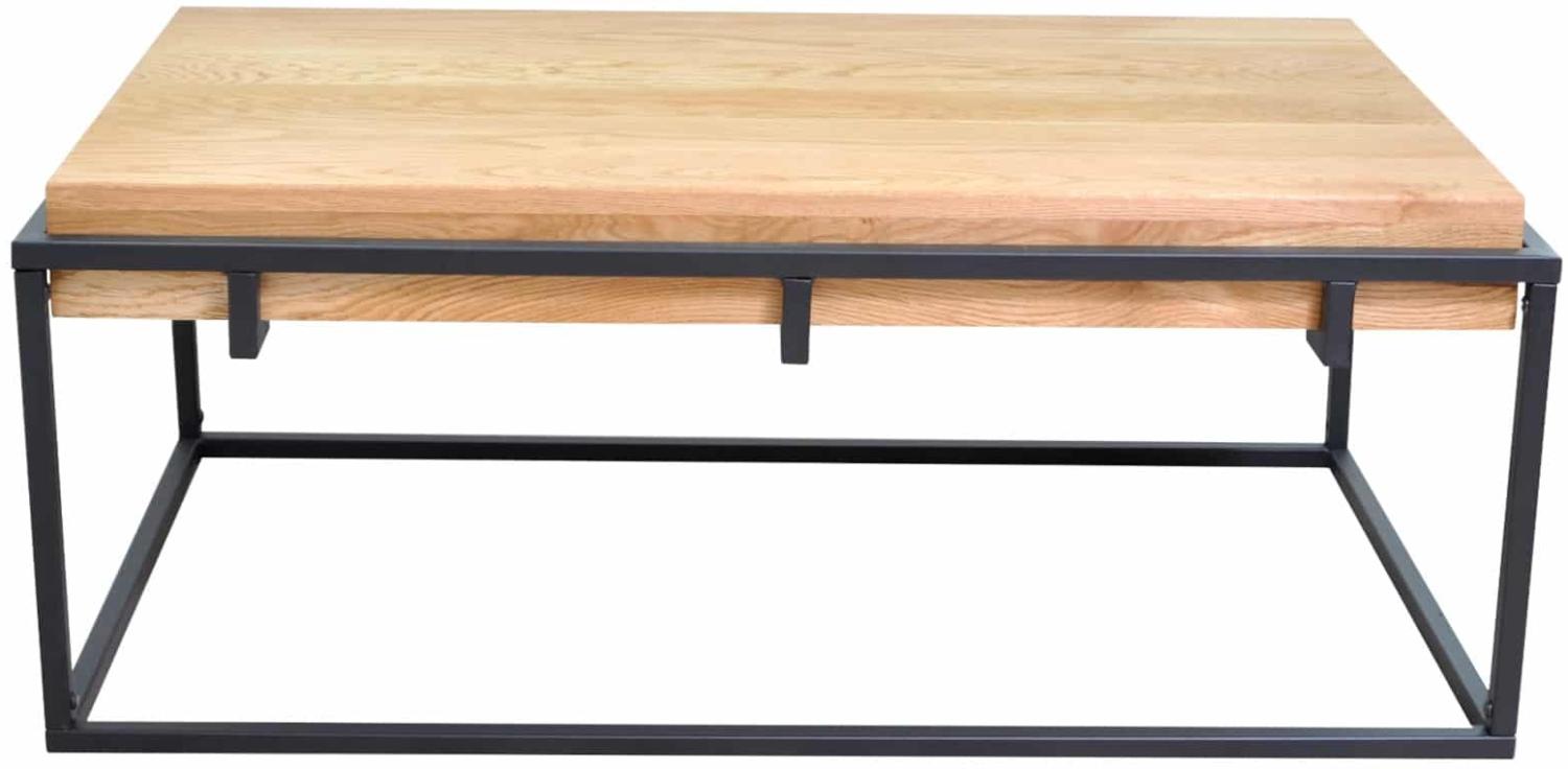 Couchtisch 110x60 cm Wildeiche Sofatisch Metallgestell Ablage Rettke 526401 Bild 1