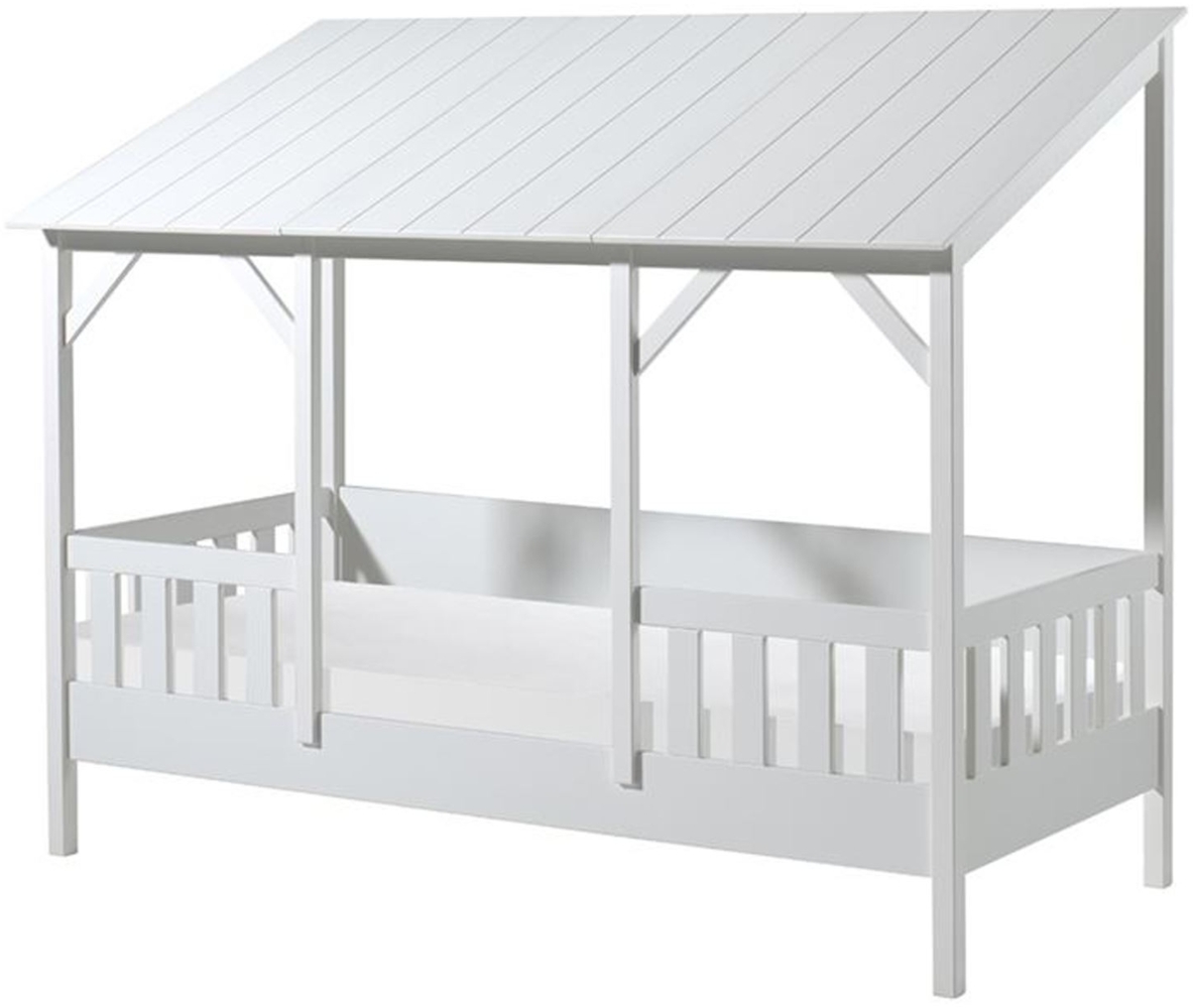 Hausbett Katinka 214x105x174 Kinderbett Massivholz+MDF Weiß Bild 1