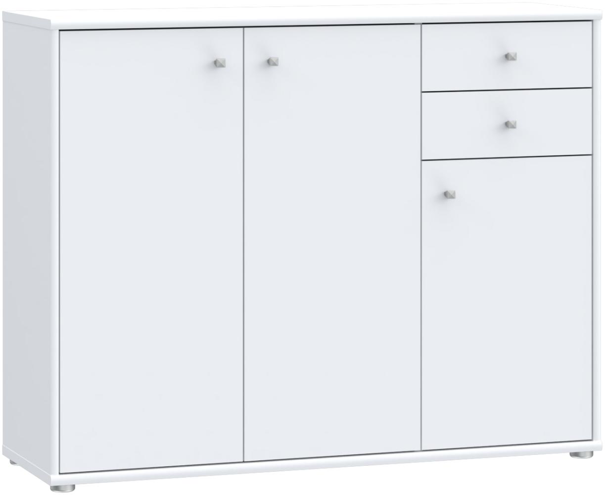 Kommode >Tembi< in Weiß - 108,8x85,5x34,8cm (BxHxT) Bild 1