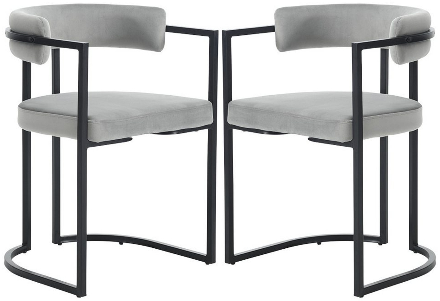 WAHSON OFFICE CHAIRS Esszimmerstuhl 2er Set, aus Samt Polsterstühle mit schwarzen Metallbeinen, Eckstühle (2 St) Bild 1