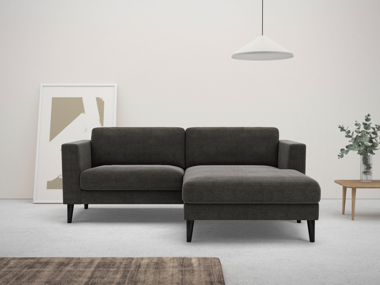 Home affaire Ecksofa Amancey, L-Form, Cord oder weicher wasserabweisender Strukturstoff, Breite 255 cm, mit Massivholzrahmen, Komfortschaum Bild 1