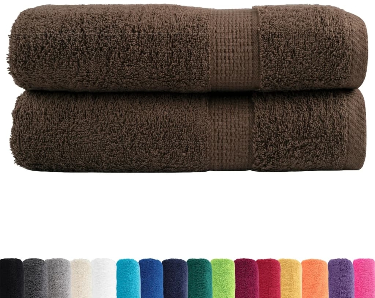 vidaXL Premium-Badetücher SOLUND 2 Stk. Braun 100x150 cm 600 g/m² 137239 Bild 1