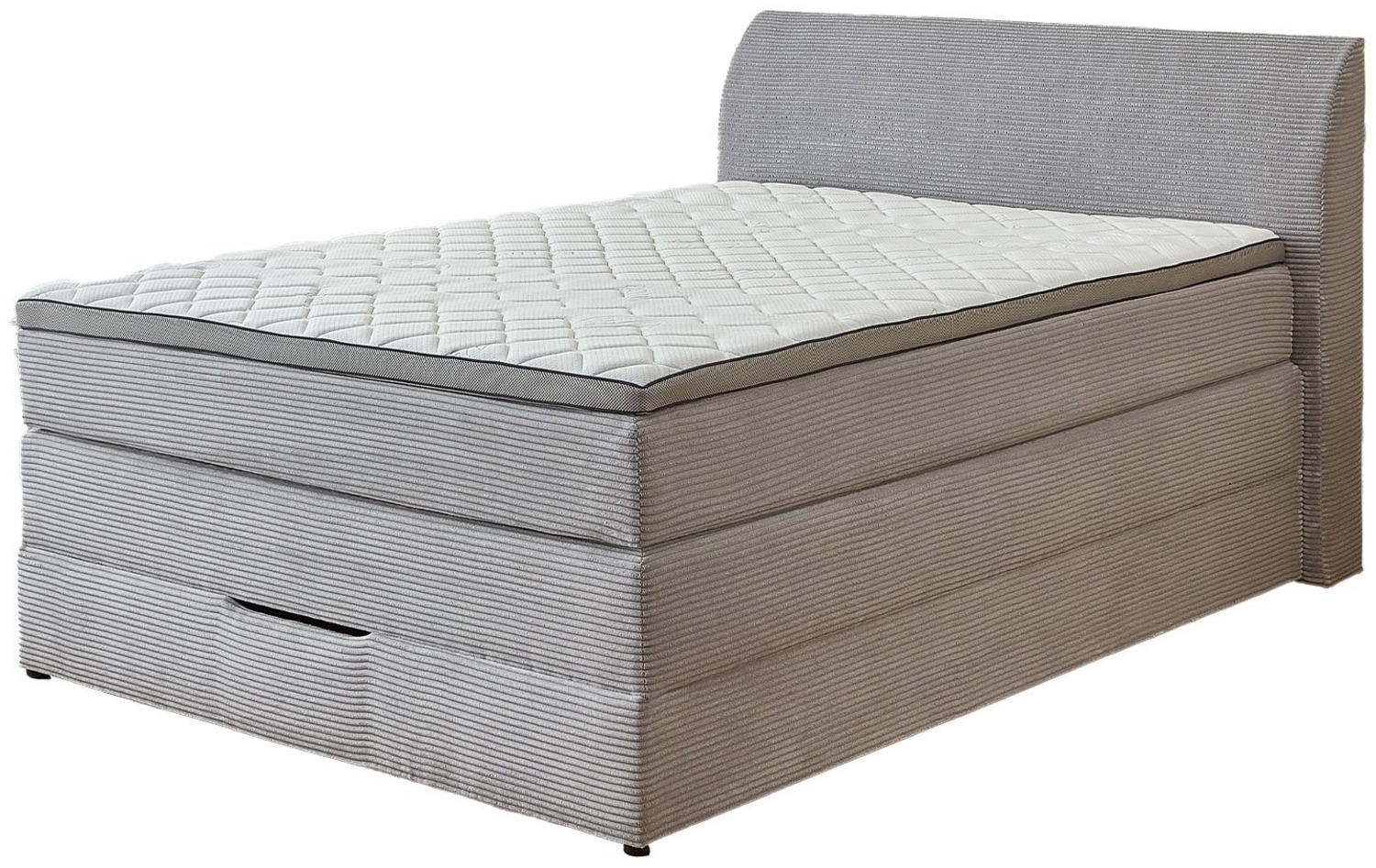 Boxspringbett Kawai / BX2380 Kurt, Stoff, Silber, 128 x 106 x 216 cm Bild 1