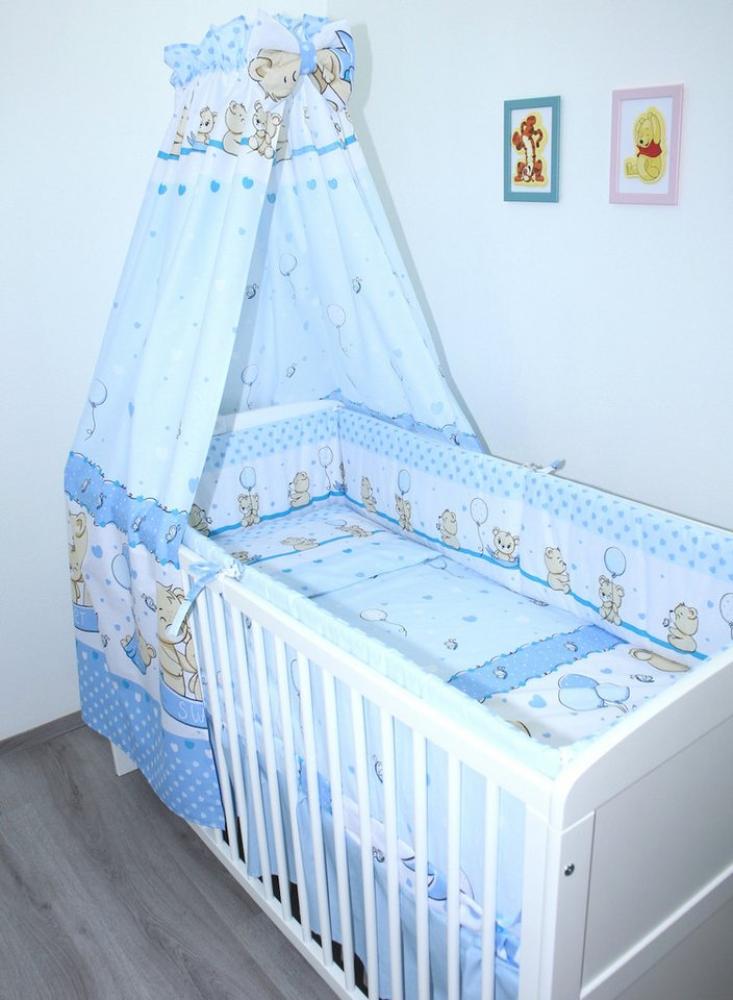 Primawela Babybettwäsche Baby Bettset- 6 teiliges mit 420 Nestchen Vollstoff Himmel Bettwäsche Bild 1