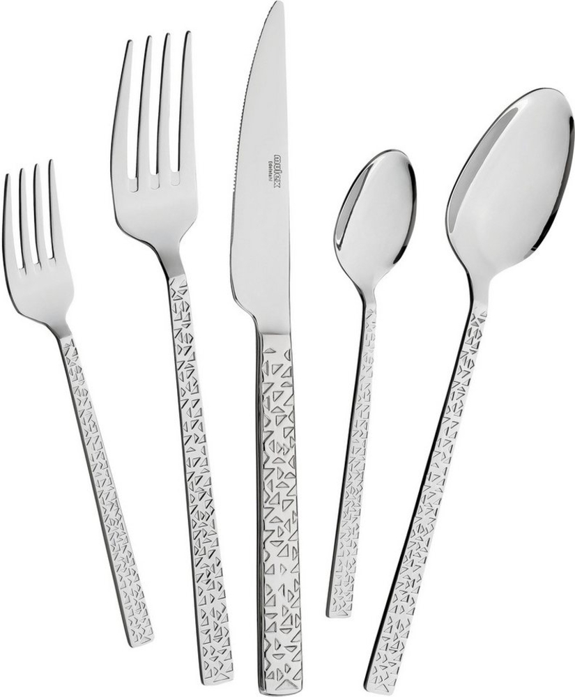 Mulex Besteck-Set Besteck Siena, mit feiner Hammerschlag-Struktur (60-tlg), 12 Personen, Chromstahl, elegantes Besteck mit beeindruckend schöner Optik Bild 1