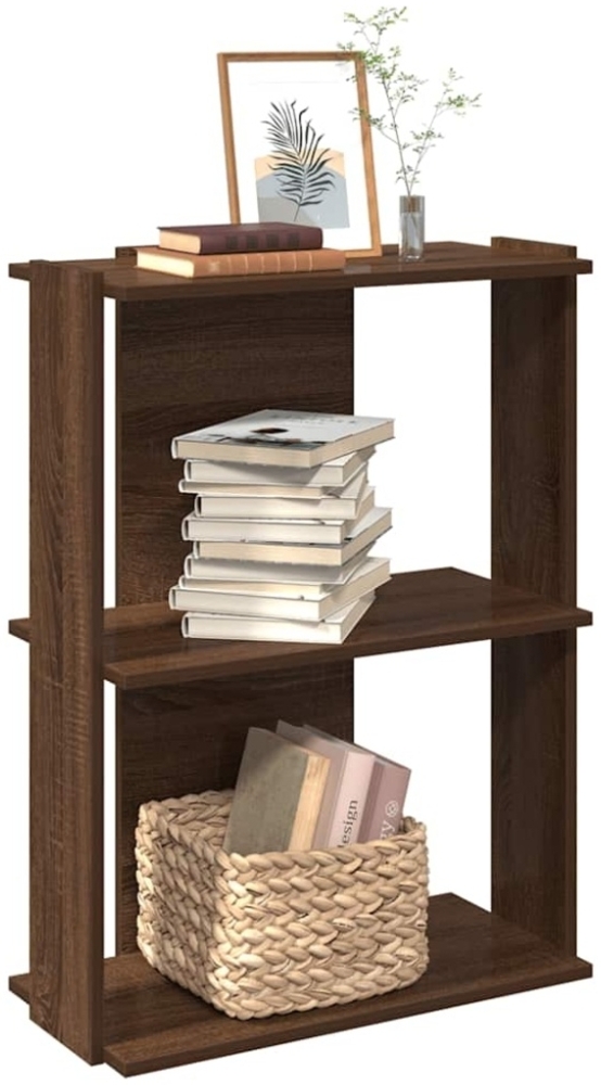 vidaXL Bücherregal 3 Böden Braun Eichen-Optik 60x30x80cm Holzwerkstoff Bild 1