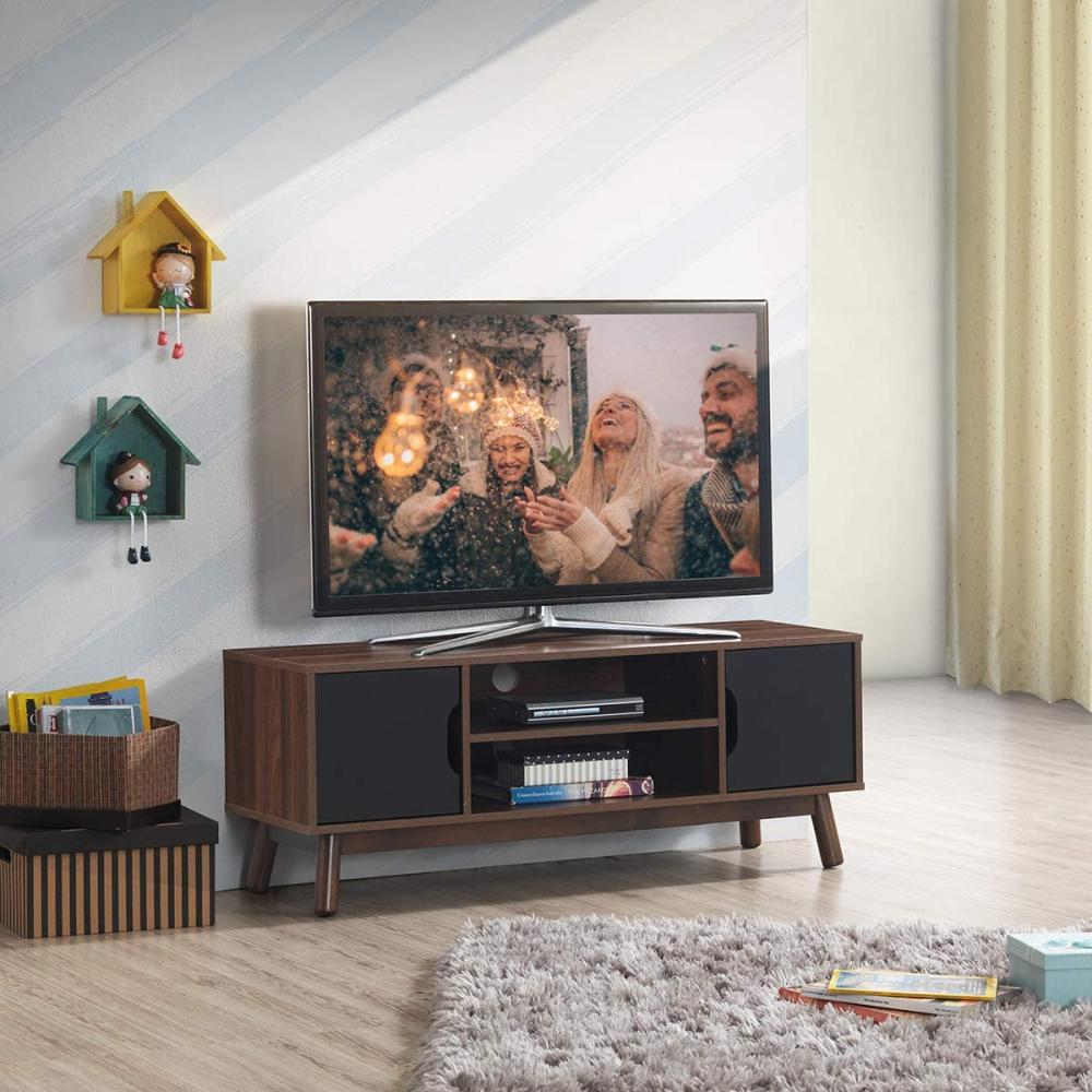 COSTWAY TV-St?nder Fernsehschrank Holz, TV-Schrank für TVs bis zu 50", Fernsehtisch mit offenem Regal, Sideboard Wohnzimmerschrank für Wohnzimmer & Schlafzimmer Bild 1