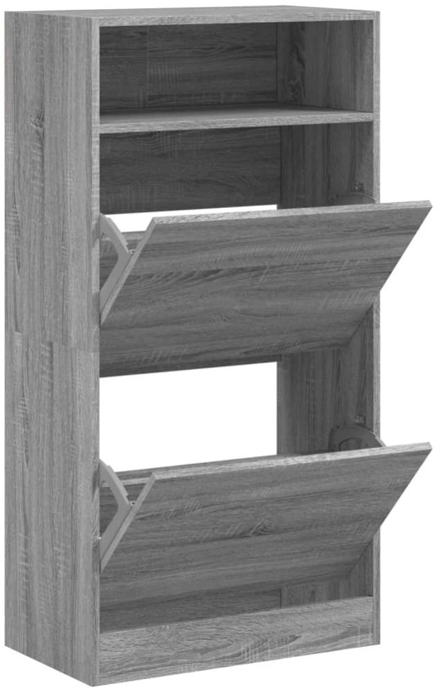vidaXL Schuhschrank Grau Sonoma 60x34x116 cm Holzwerkstoff 840020 Bild 1