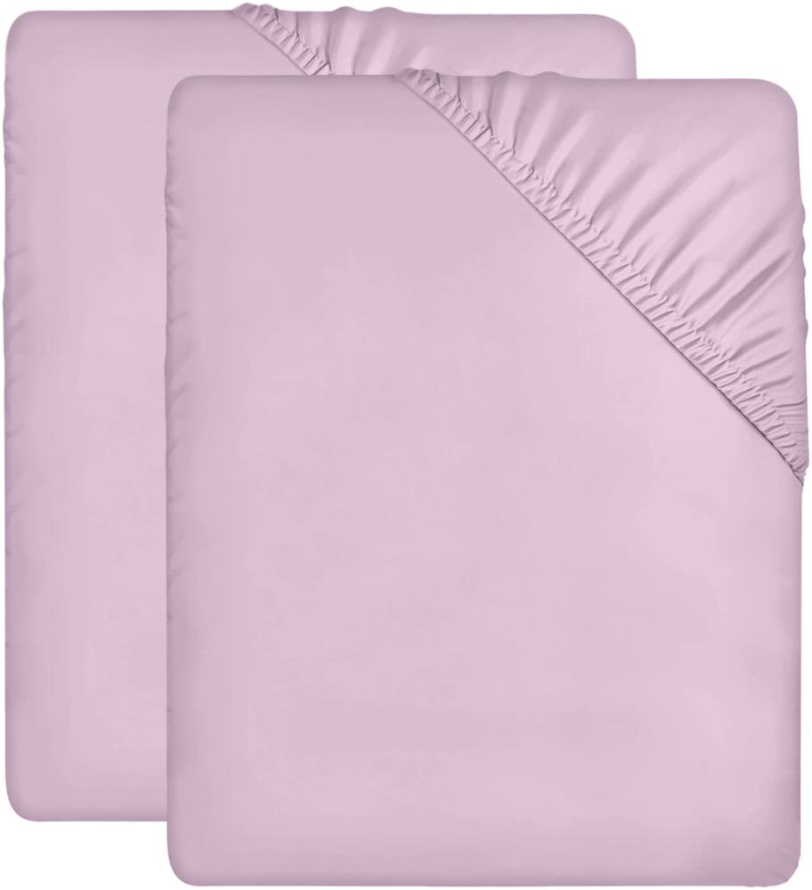 Utopia Bedding - 2er Set Spannbettlaken 160x200cm - Lavendel - Gebürstete Mikrofaser Spannbetttuch - 35 cm Tiefe Tasche Bild 1