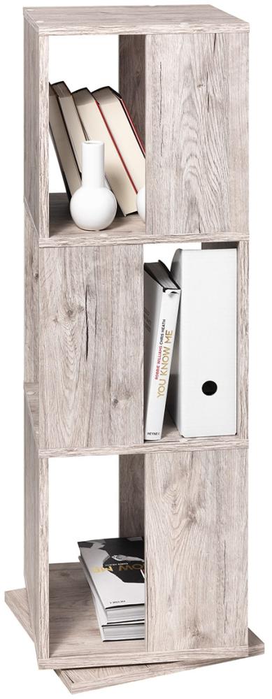 'Jork' Drehregal, Spanplatte Sandeiche, 34 x 108 x 34 cm Bild 1