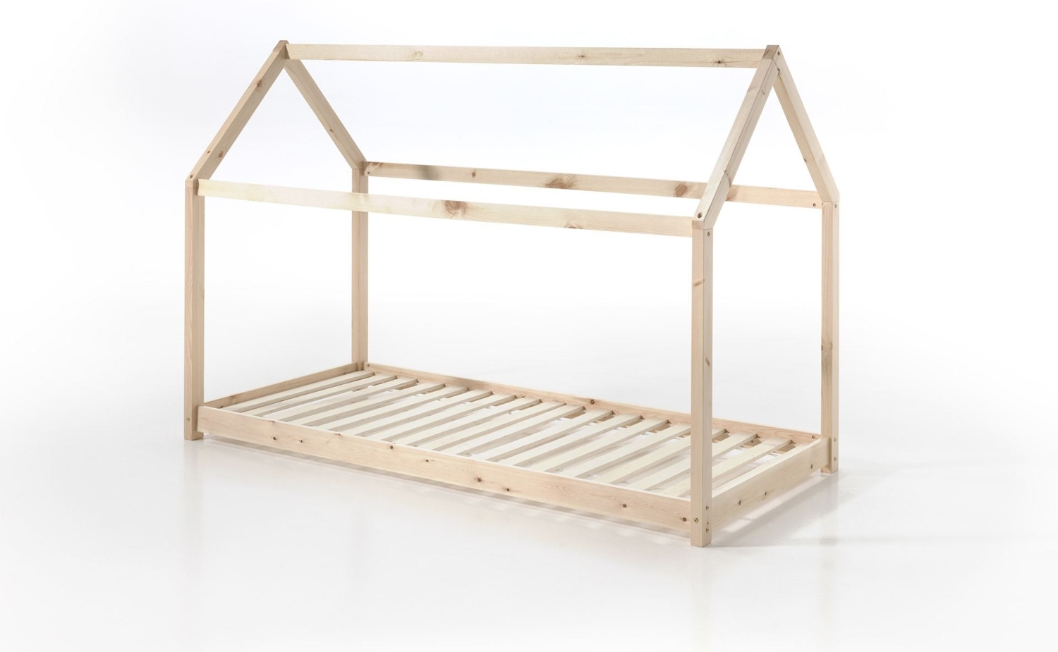 Hausbett Kandace 206x98x142 Kinderbett Massivholz Natur Bild 1