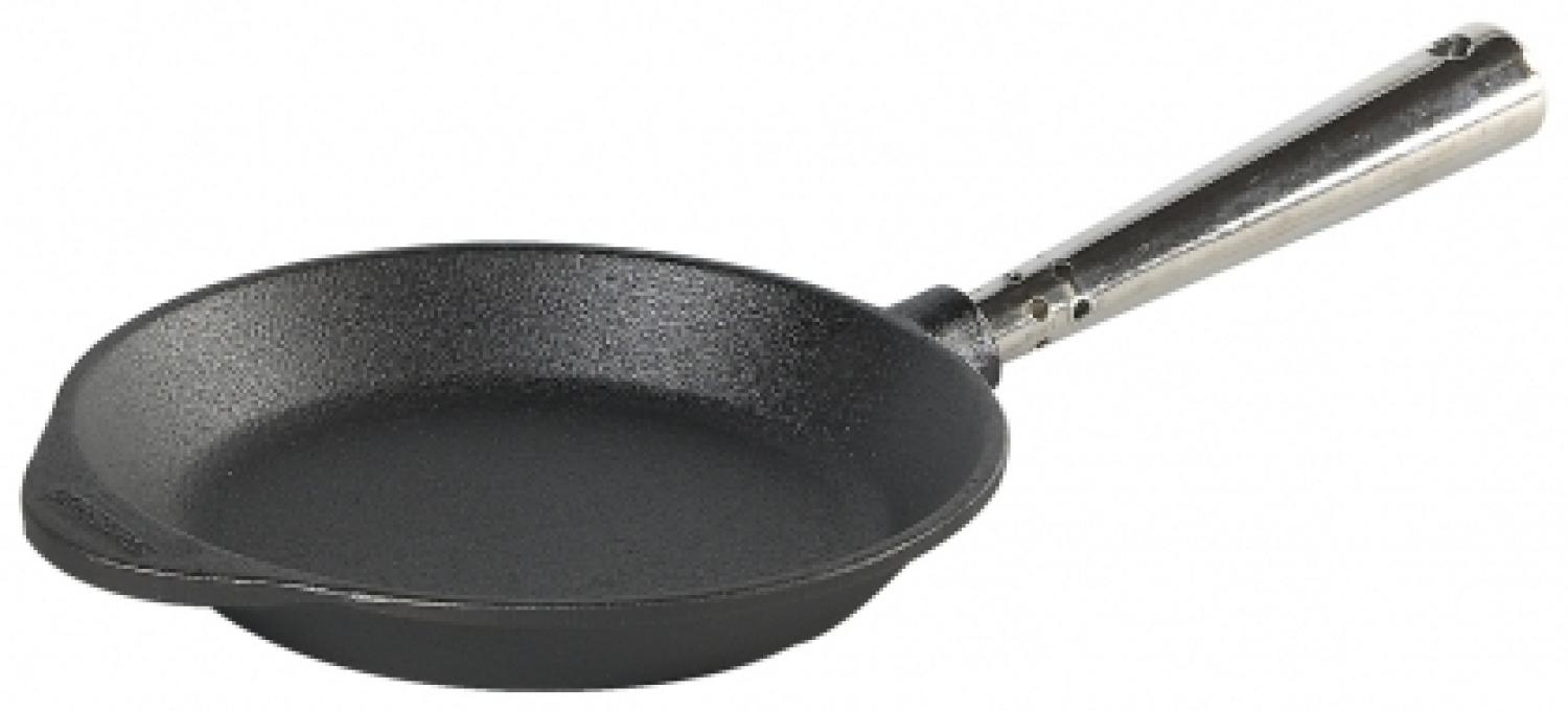 Bratpfanne 18 cm aus Gusseisen 0180 mit Edelstahlgriff, flacher Rand von SKEPPSHULT Bild 1
