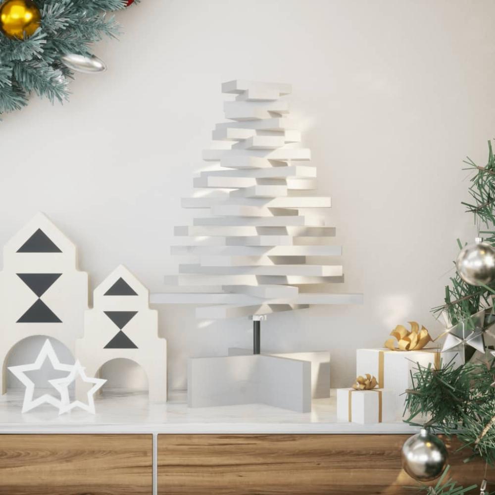 vidaXL Weihnachtsbaum zum Schmücken Weiß 60 cm Massivholz Kiefer 858199 Bild 1