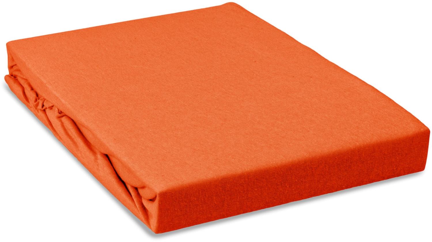 Jersey Spannbettlaken 90-100x190-200cm Orange Bild 1