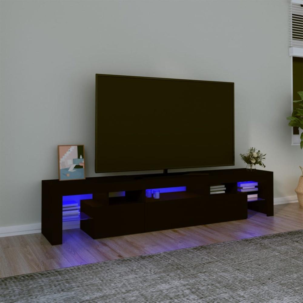 vidaXL TV-Schrank mit LED-Leuchten Schwarz 200x36,5x40 cm 3152811 Bild 1