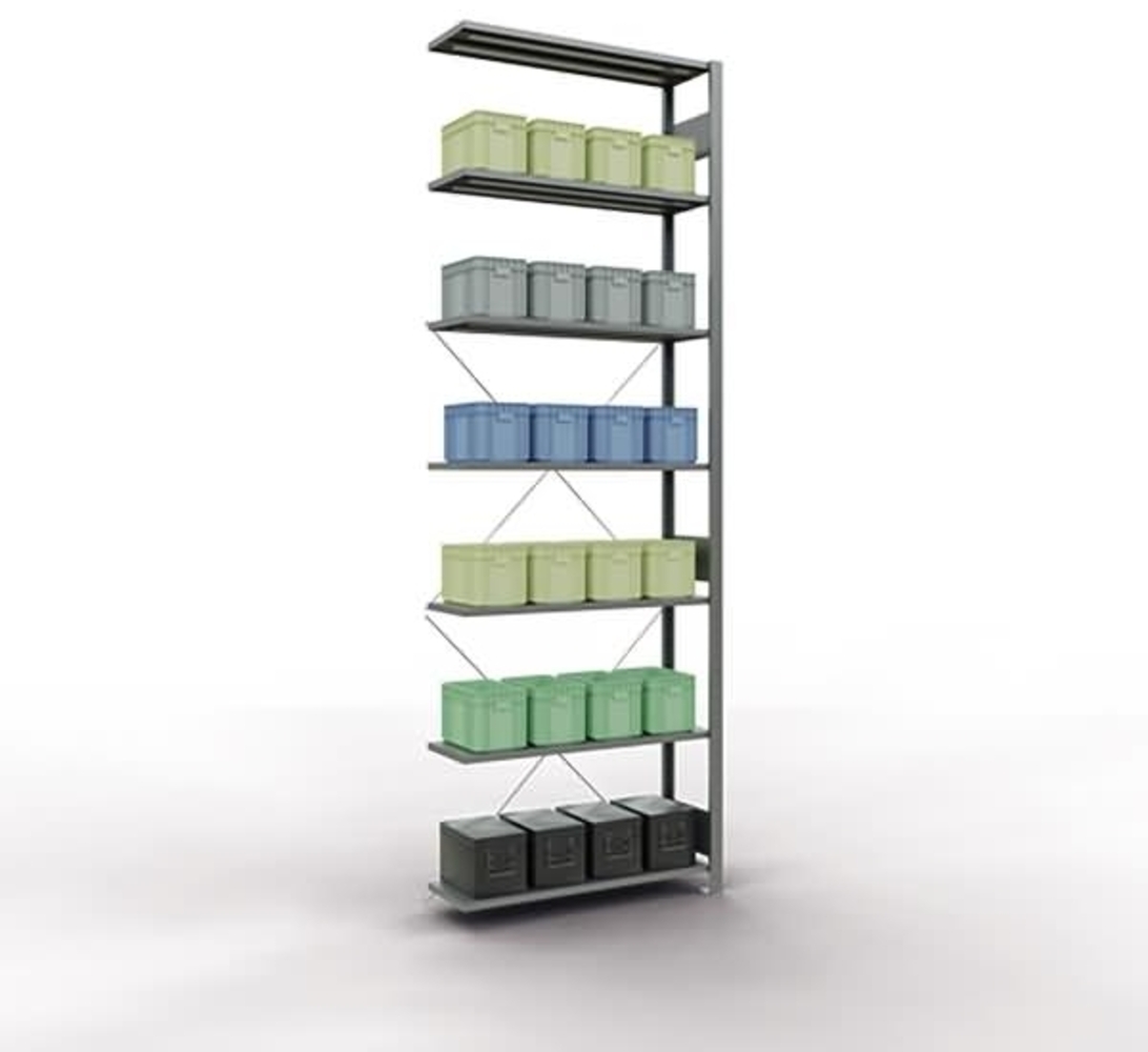 Schulte Regal MULTIplus150 12737 Anbau 3.000x1.000x300mm 7 Böden verzi Bild 1