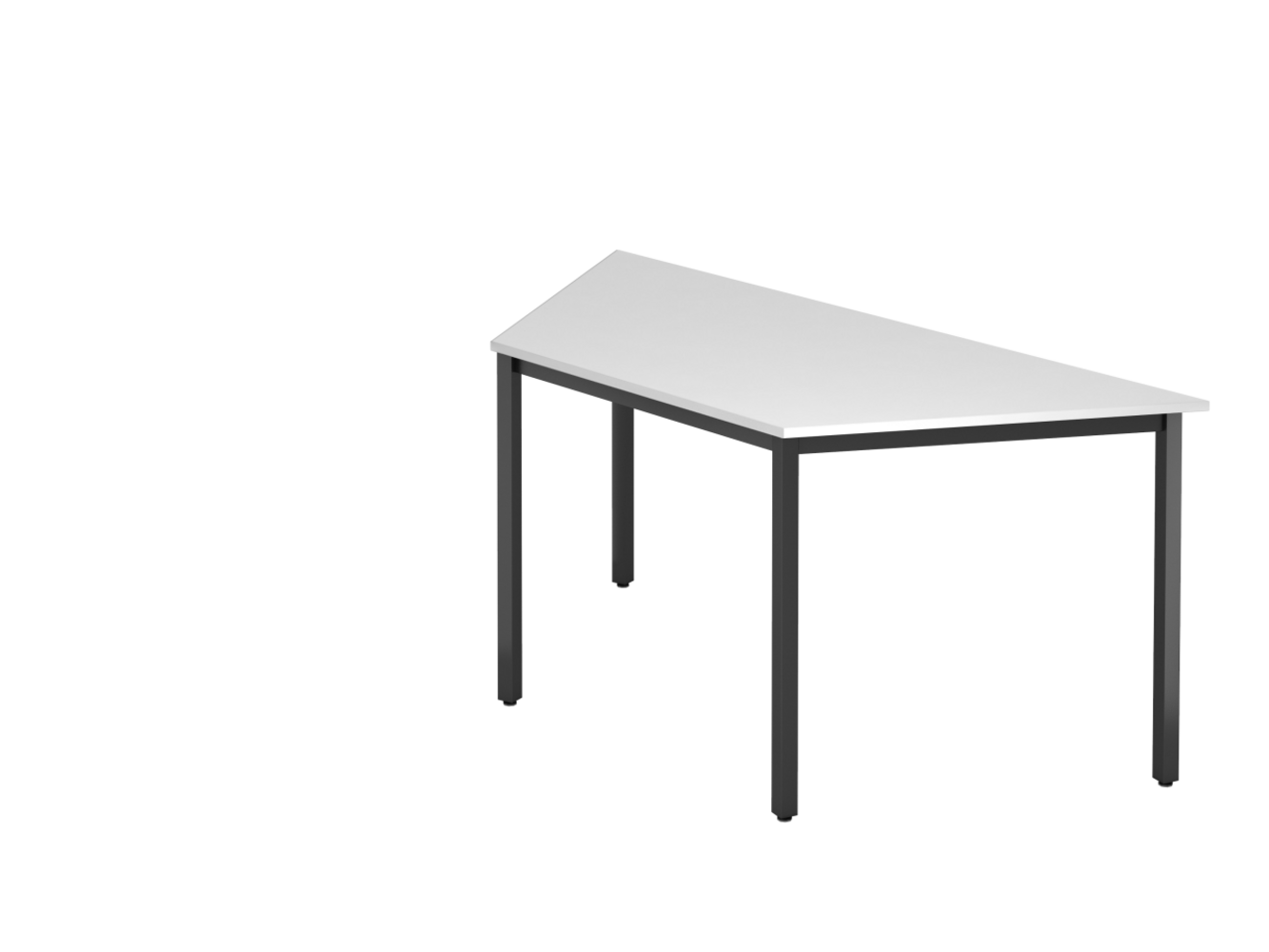 Trapeztisch 160x69cm Weiß / Schwarz Bild 1