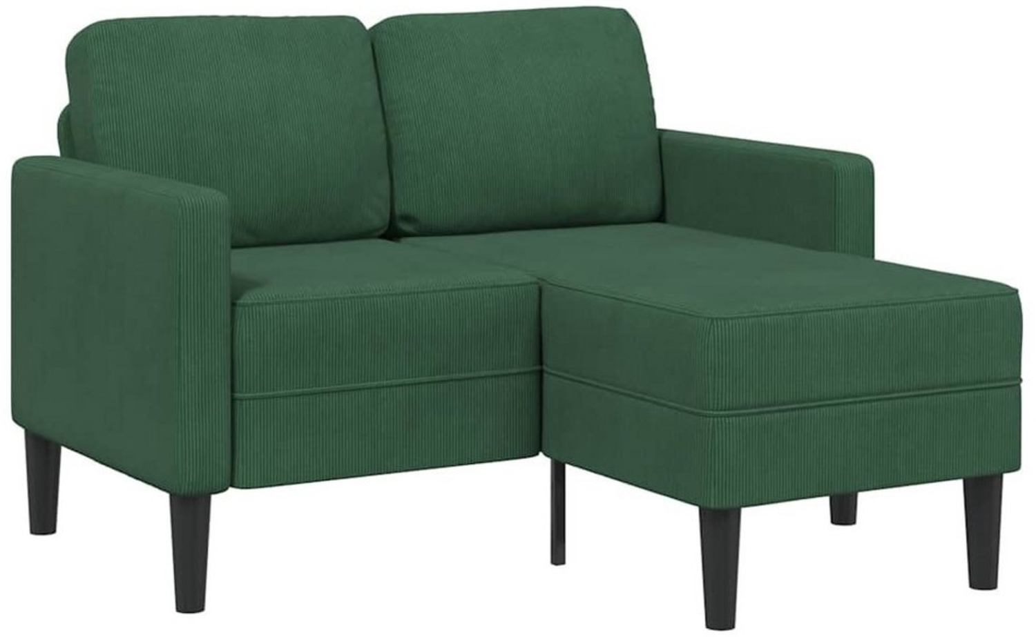 vidaXL Sofa 2er-Sofa mit Chaiselongue L-Form Dschungelgrün 125 cm Leinen Bild 1