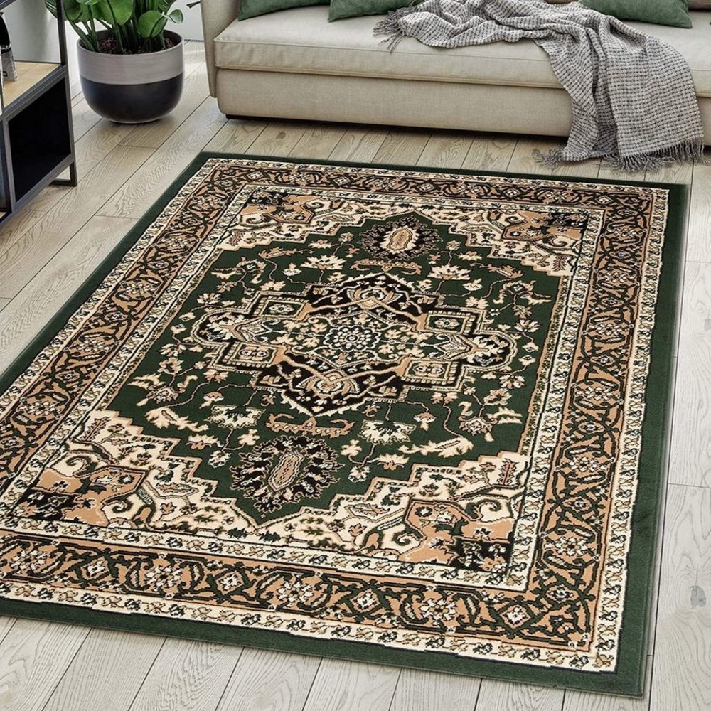 Mazovia Orientteppich DY-EUFRAT-Q011A-BLACK, 80x150, Orientalisch, Blumenmuster, Klassisch, Kurzflor, Gemustert Bild 1