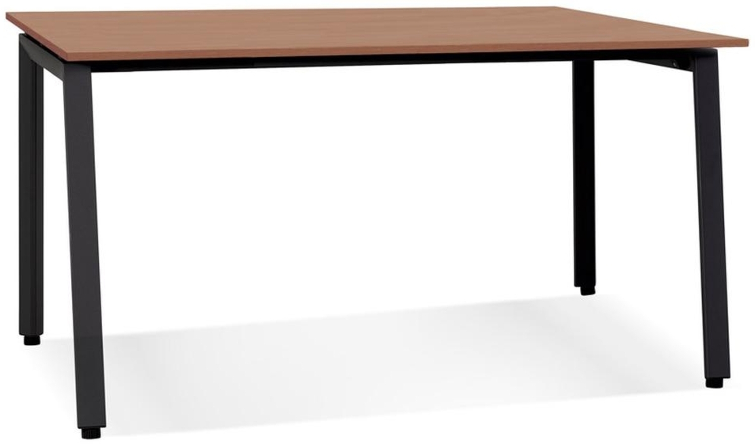 Kadima Design Computertisch Walnuss-Optik | 160x80 cm | Homeoffice kompakt stilvoll | braun-schwarz | Schreibtisch Bild 1