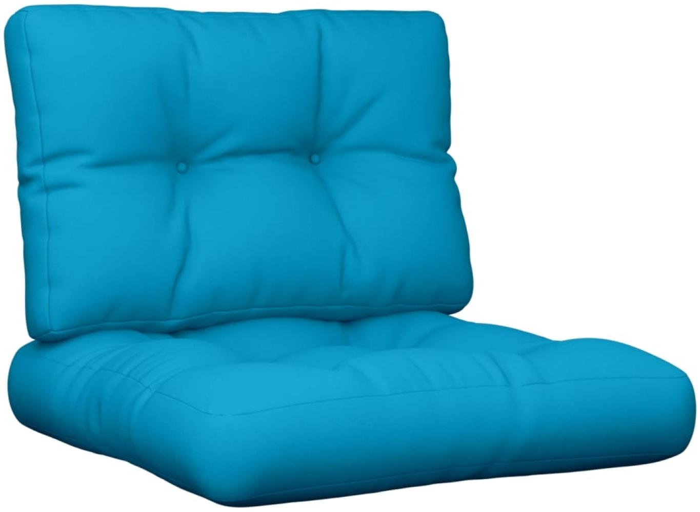 vidaXL Palettenkissen 2 Stk. Blau Stoff Bild 1