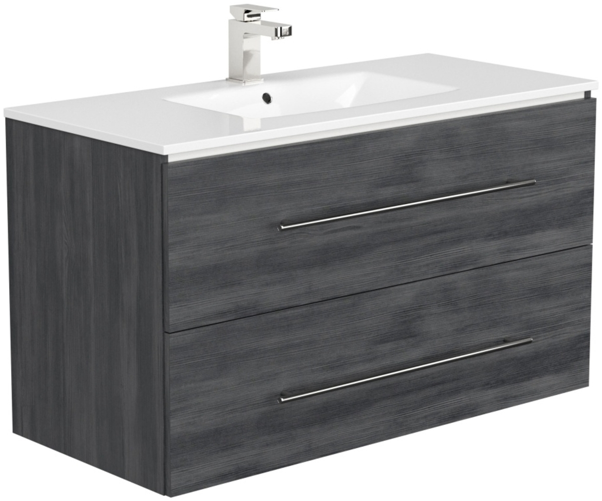 Badmöbel Firenze 100 SoftClose Graphit gemasert : Grafit Bild 1
