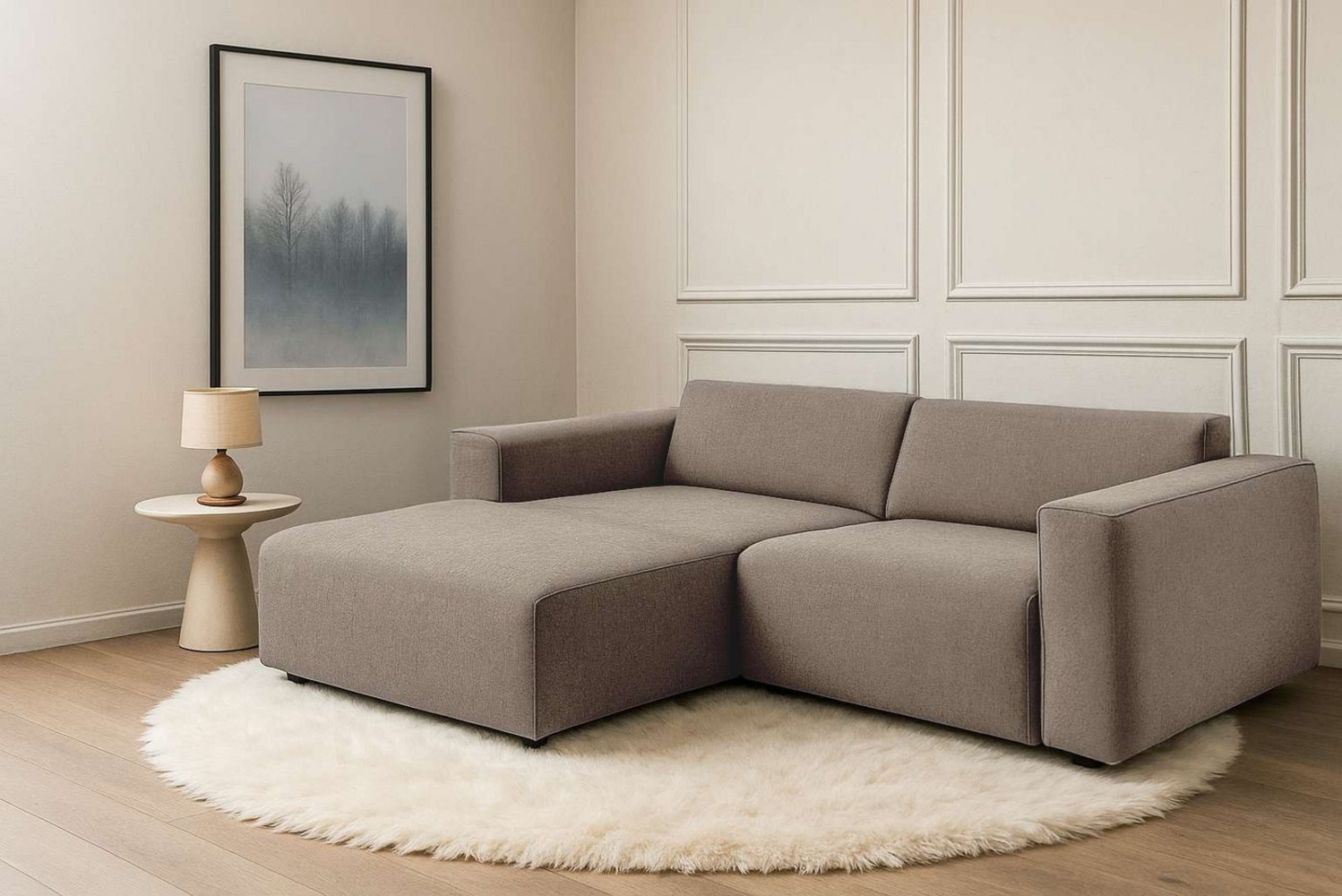andas Ecksofa Noord mit Kedernaht, Breite 234 cm, mit Kedernaht, Breite 234 cm, Cord, Struktur, Webstoff Bild 1
