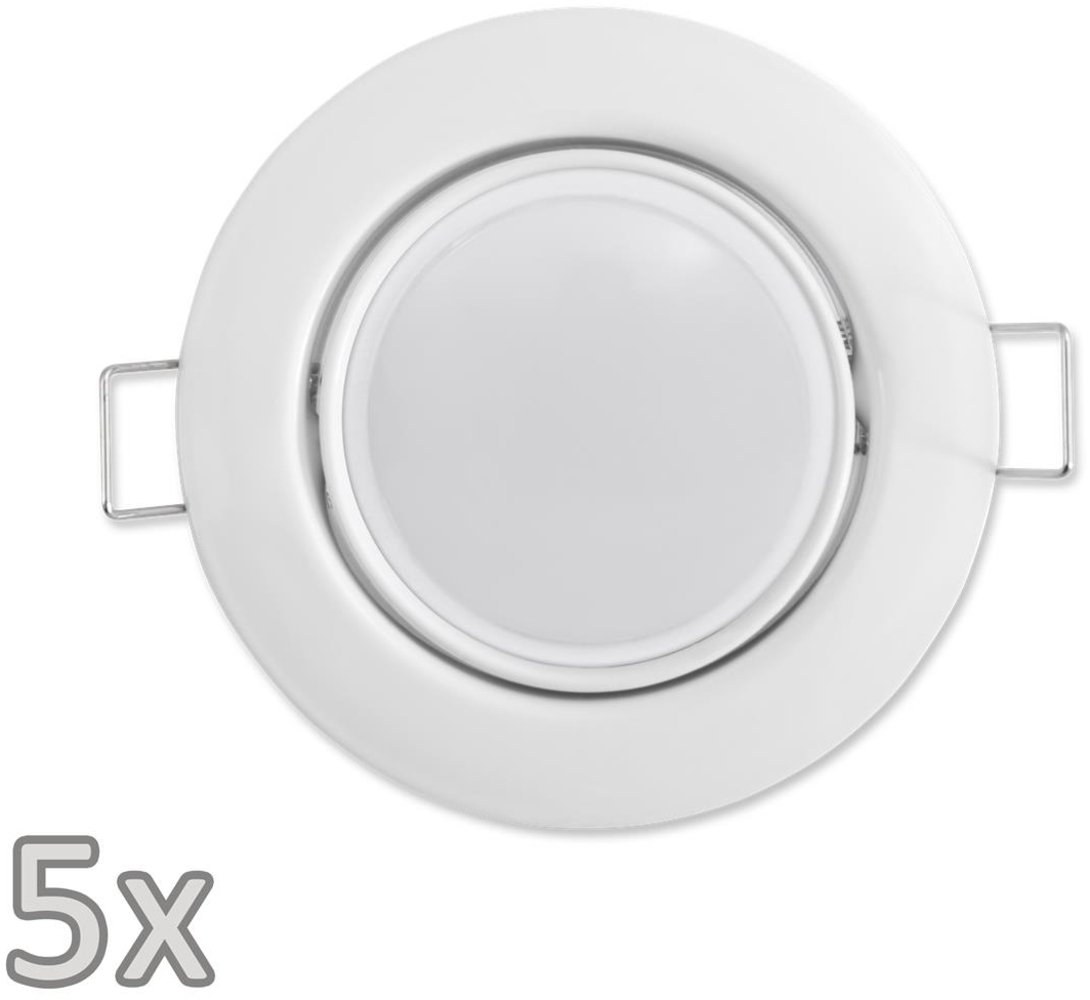 Einbauleuchten-Set McShine, 5xRahmen, 5xLED-Modul, 3W, 265lm, 230V, weiß Bild 1