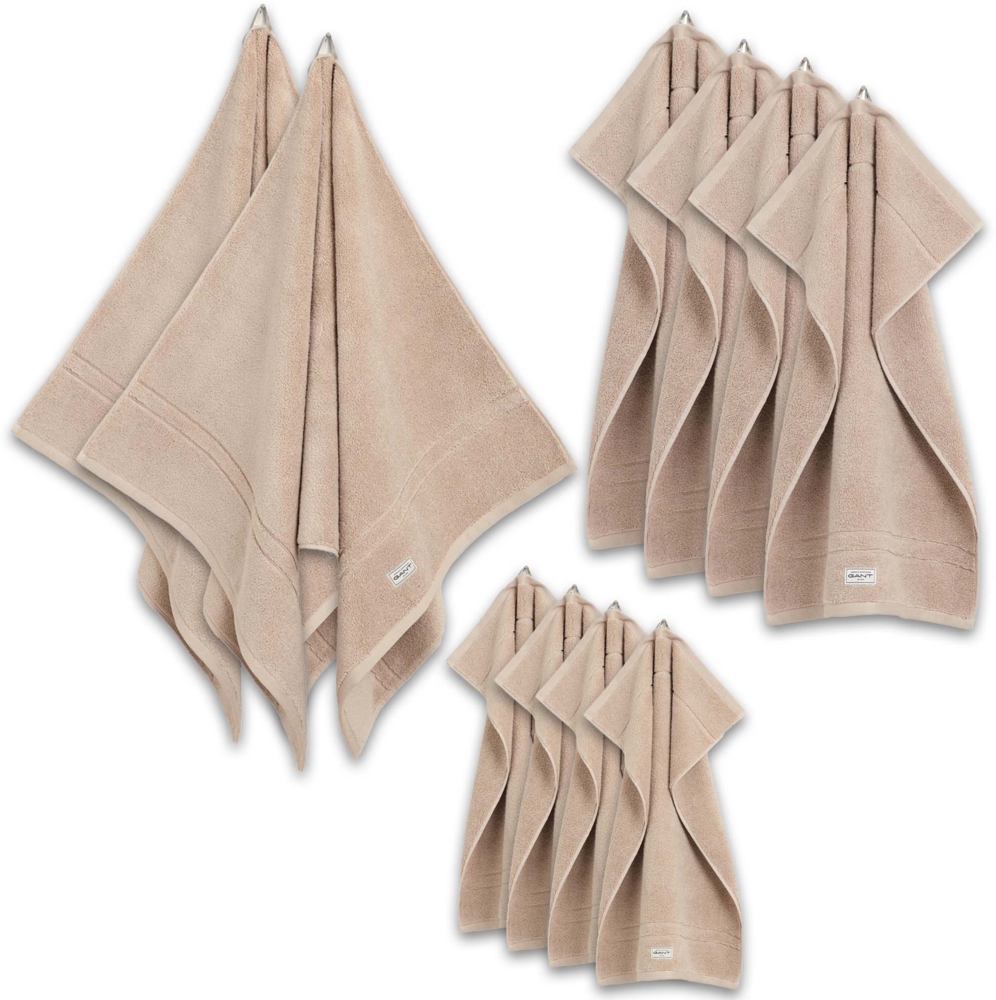 GANT Handtuch Set, 10-tlg. - Premium Towel, 2x Duschtuch, 4x Handtuch, 4x Gästetuch Sand Set Bild 1